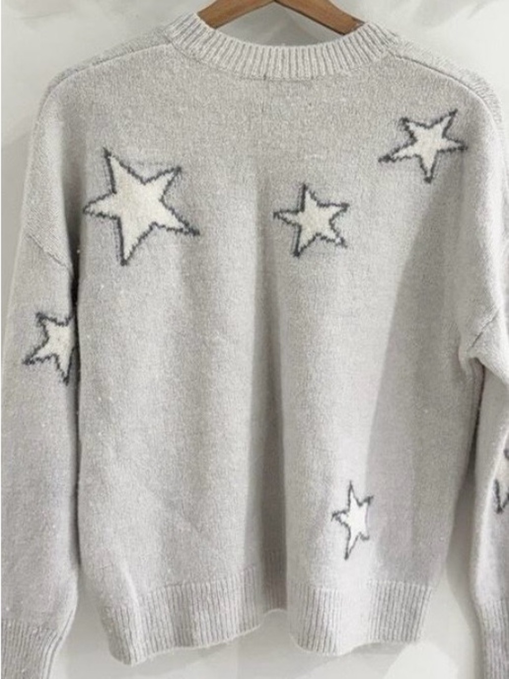Rails Virgo Sweater Gray White Stars Cashmere Blend Medium